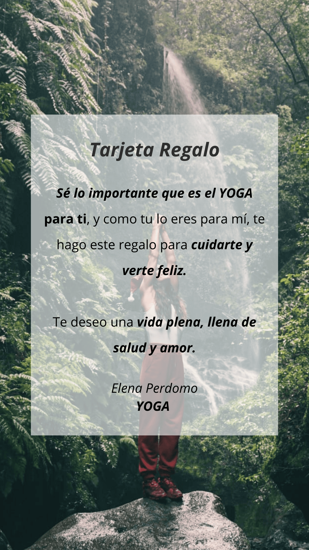 tarjeta regalo yoga